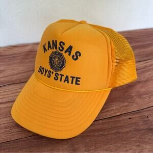 Vintage Nissun Golden Yellow Kansas Boys State Mesh Back Trucker Hat